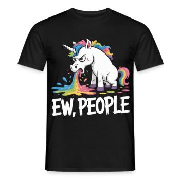 Puking Unicorn - Gift for Sarcasm Fans - Men's T-Shirt - black - Front - AI Model Male 178 light (178cm)
