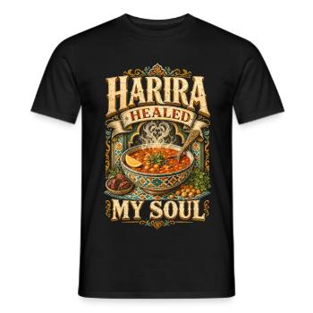 Le Maroc marocain Harira a guéri mon âme - T-shirt homme - noir - Devant - AI Model Male 178 light (178cm)