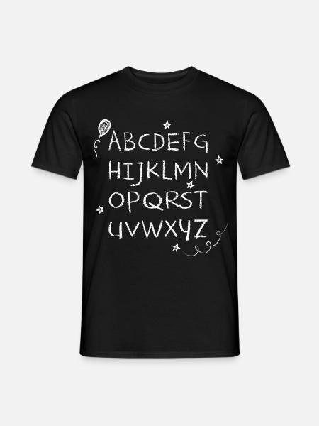 ABC chalk writing white stars & balloon - Men's T-Shirt - black