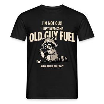 Carburant pour ratons laveurs : ruban adhésif Old Guy - T-shirt homme - noir - Devant - AI Model Male 178 light (178cm)