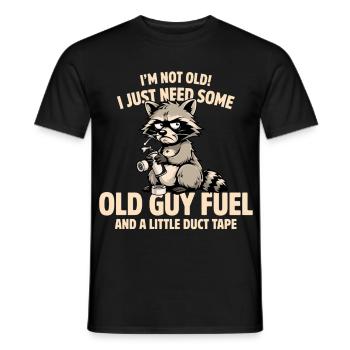 Raccoon Old Fuel Duct Tape - Men's T-Shirt - black - Front - AI Model Male 178 light (178cm)