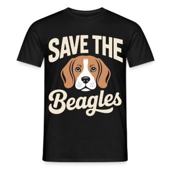 Save the Beagles Beagle Face Tee - Männer T-Shirt - Schwarz - Vorne - AI Model Male 178 light (178cm)