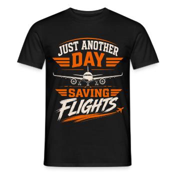 Aviation Technology Maintenance Aircraft Professional - Men's T-Shirt - black - Front - AI Model Male 178 light (178cm)