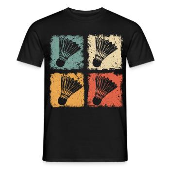 Badminton Shuttlecock Style Rétro - T-shirt homme - noir - Devant - AI Model Male 178 light (178cm)