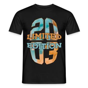 LIMITED EDITION 2003 23 JAHRE 23. GEBURTSTAG - Männer T-Shirt - Schwarz - Vorne - AI Model Male 178 light (178cm)