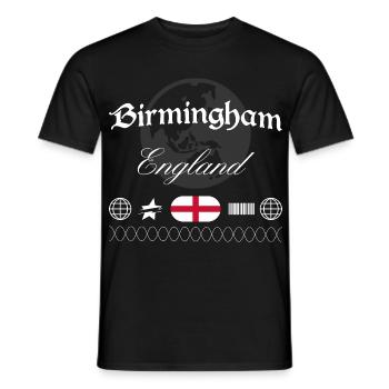 Birmingham England Streetwear Reise Souvenir - Männer T-Shirt - Schwarz - Vorne - AI Model Male 178 light (178cm)