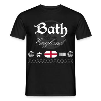 Bath England Streetwear Travel Souvenir - Men's T-Shirt - black - Front - AI Model Male 178 light (178cm)
