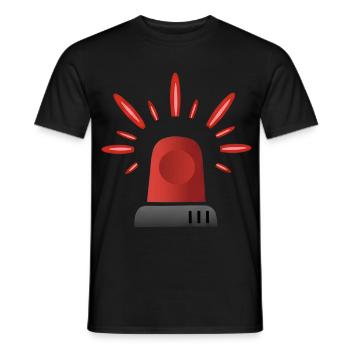 Red Siren Warning Light - Men's T-Shirt - black - Front - AI Model Male 178 light (178cm)