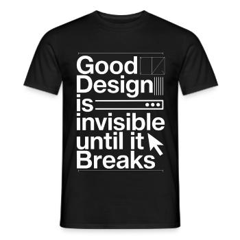 UX/UI Designer Good Design Is User Experience - Männer T-Shirt - Schwarz - Vorne - AI Model Male 178 light (178cm)