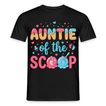Auntie Of The Scoop Tante Babyparty Eis Design - Männer T-Shirt - Schwarz - Vorne - AI Model Male 178 light (178cm)
