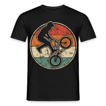 BMX Biker Trick Grafik Im Vintage Stil - Männer T-Shirt - Schwarz - Vorne - AI Model Male 178 light (178cm)