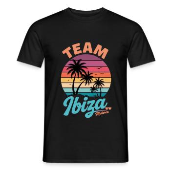 Team Ibiza Palmen Sonnenuntergang - Männer T-Shirt - Schwarz - Vorne - AI Model Male 178 light (178cm)
