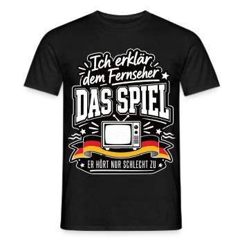 Fernseher braucht heute Coachingpflicht - Männer T-Shirt - Schwarz - Vorne - AI Model Male 178 light (178cm)
