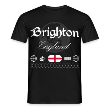 Brighton England Streetwear Travel Souvenir - Men's T-Shirt - black - Front - AI Model Male 178 light (178cm)