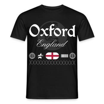 Oxford England Streetwear Reise Souvenir - Männer T-Shirt - Schwarz - Vorne - AI Model Male 178 light (178cm)