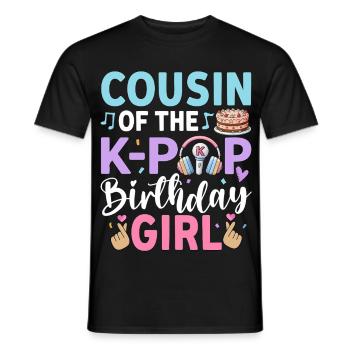 Cousin of The K-Pop Birthday Girl - Men's T-Shirt - black - Front - AI Model Male 178 light (178cm)