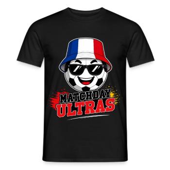 Ultras Football Fan de France pour le jour de match - T-shirt homme - noir - Devant - AI Model Male 178 light (178cm)