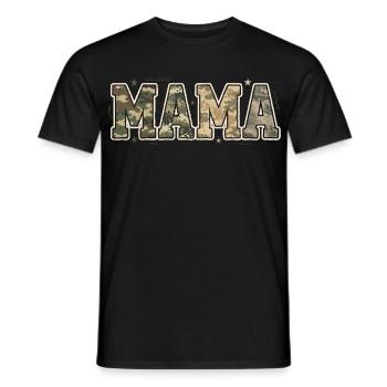 MAMA Motif Camouflage Militaire | Look Rétro - T-shirt homme - noir - Devant - AI Model Male 178 light (178cm)
