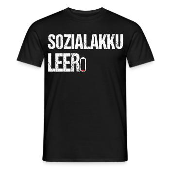 Sozialakku leer - Lustiger Spruch für Introverte - Männer T-Shirt - Schwarz - Vorne - AI Model Male 178 light (178cm)