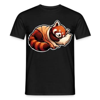 Sleeping Red Panda - Men's T-Shirt - black - Front - AI Model Male 178 light (178cm)