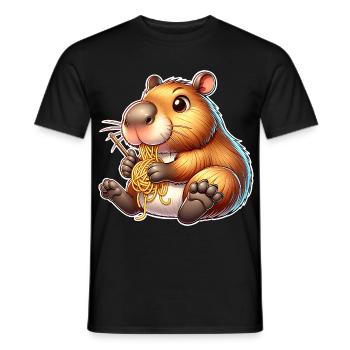 Pâtes à capybara - T-shirt homme - noir - Devant - AI Model Male 178 light (178cm)