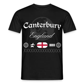 Canterbury England Streetwear Travel Souvenir - Men's T-Shirt - black - Front - AI Model Male 178 light (178cm)
