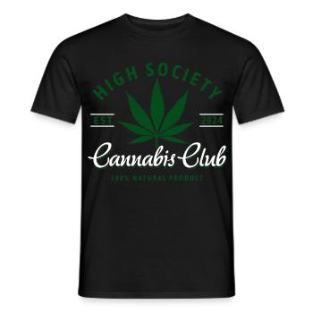 High Society Cannabis Club Logo - T-shirt homme - noir - Devant - AI Model Male 178 light (178cm)