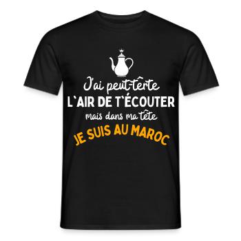 Maroc Addict | T-Shirt Humour Voyage - T-shirt homme - noir - Devant - AI Model Male 178 light (178cm)