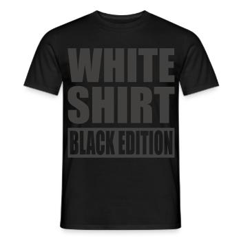 Weisses Shirt Black Edition White Shirt Black - Männer T-Shirt - Schwarz - Vorne - AI Model Male 178 light (178cm)