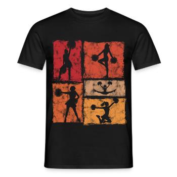 Cheer Squad Cheerleader Sport Vintage Style - Men's T-Shirt - black - Front - AI Model Male 178 light (178cm)