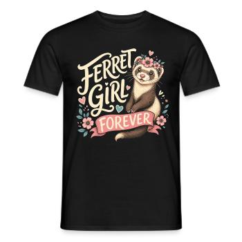 FERRET GIRL FOREVER - Männer T-Shirt - Schwarz - Vorne - AI Model Male 178 light (178cm)