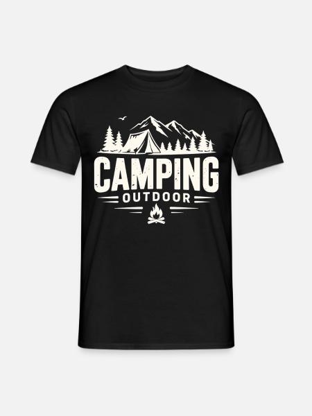 Camping Outdoor Mountain Adventure Tent - Men's T-Shirt - black