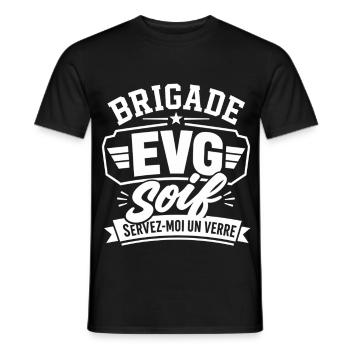 Brigade EVG Soif Servez-moi un Verre - Mariage - T-shirt homme - noir - Devant - AI Model Male 178 light (178cm)