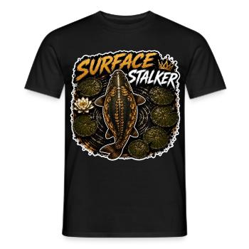 Surface Stalker Carp Fishing Design - Men's T-Shirt - black - Front - AI Model Male 178 light (178cm)