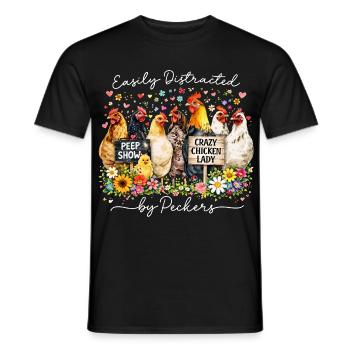 Humor Hens Passion Farm Breeding Gift - Men's T-Shirt - black - Front - AI Model Male 178 light (178cm)