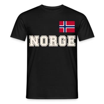 NORWEGN - NORGE Trikot Look - Flagge auf der Brust - Männer T-Shirt - Schwarz - Vorne - AI Model Male 178 light (178cm)