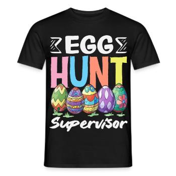 Joyeuse Pâques, douce chasse aux œufs du lapin, œufs de Pâques - T-shirt homme - noir - Devant - AI Model Male 178 light (178cm)