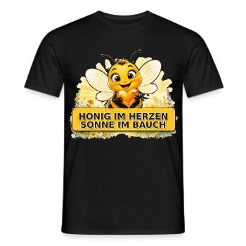 Biene Honig Imker Honigwabe Blumen Wiese Insekt - Männer T-Shirt - Schwarz - Vorne - AI Model Male 178 light (178cm)