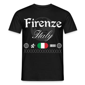 Florenz Italien Streetwear Reise Souvenir - Männer T-Shirt - Schwarz - Vorne - AI Model Male 178 light (178cm)