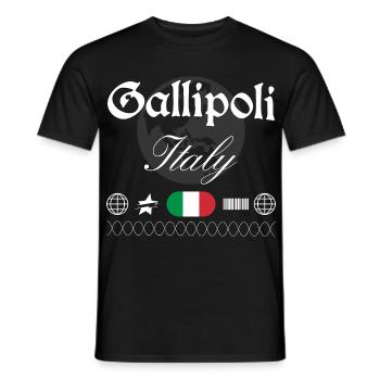Gallipoli Italien Streetwear Reise Souvenir - Männer T-Shirt - Schwarz - Vorne - AI Model Male 178 light (178cm)