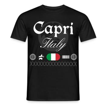 Capri Italy Streetwear Travel Souvenir - Men's T-Shirt - black - Front - AI Model Male 178 light (178cm)