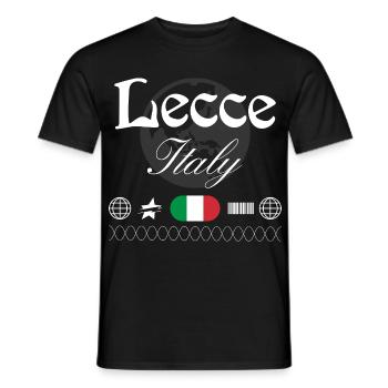 Souvenir de voyage streetwear à Lecce Italie - T-shirt homme - noir - Devant - AI Model Male 178 light (178cm)