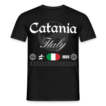Catania Italien Streetwear Reise Souvenir - Männer T-Shirt - Schwarz - Vorne - AI Model Male 178 light (178cm)