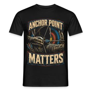 Bogenschießen Bogenschütze Anchor Point Matters - Männer T-Shirt - Schwarz - Vorne - AI Model Male 178 light (178cm)