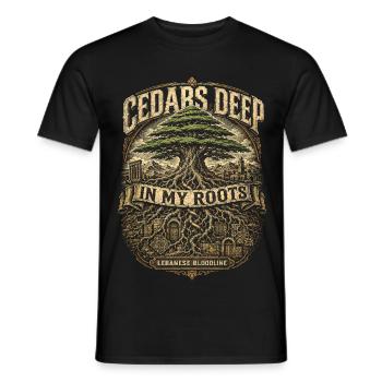 Libanon Libanese Cedars Deep In My Roots - Männer T-Shirt - Schwarz - Vorne - AI Model Male 178 light (178cm)