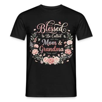 Mama & Oma | Geschenk von Mama und Großmutter - Männer T-Shirt - Schwarz - Vorne - AI Model Male 178 light (178cm)