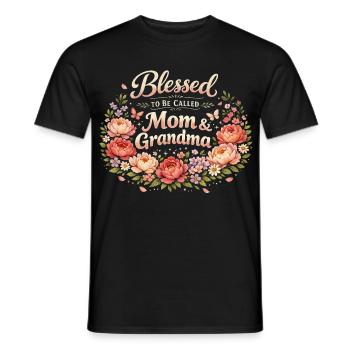 Mama & Oma | Geschenk von Mama und Großmutter - Männer T-Shirt - Schwarz - Vorne - AI Model Male 178 light (178cm)