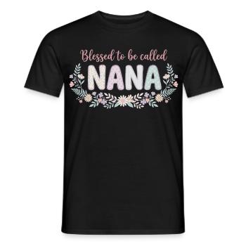 Nana Granny Flowers Gift Grandma Cute - Men's T-Shirt - black - Front - AI Model Male 178 light (178cm)