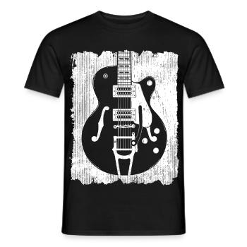 Graffiti-Gitarren-Silhouette - Männer T-Shirt - Schwarz - Vorne - AI Model Male 178 light (178cm)