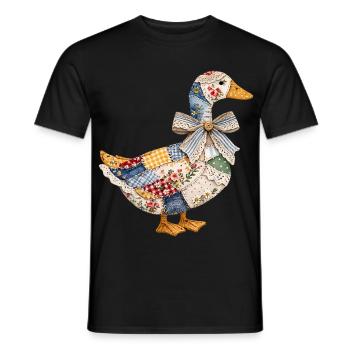 Süße Ente Goldener Rahmen Vintage Coquette - Männer T-Shirt - Schwarz - Vorne - AI Model Male 178 light (178cm)
